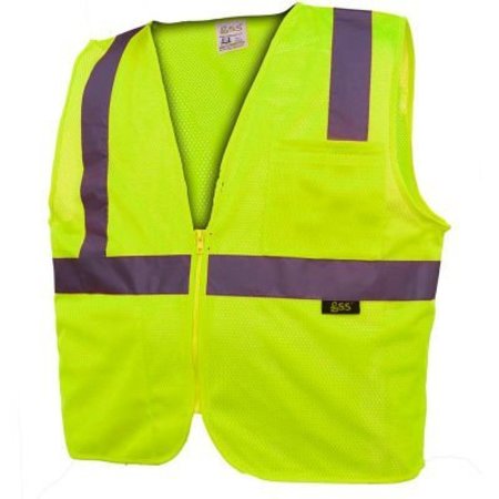 GSS SAFETY GSS Safety 1001 Standard Class 2 Mesh Zipper Safety Vest, Lime, Medium 1001-MD